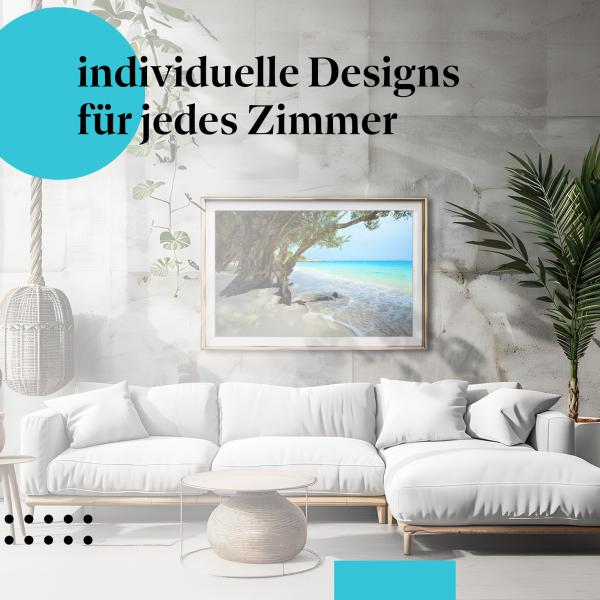 Schlafzimmer Deko: Strandparadies mit "Türkisblauem Wasser" Poster